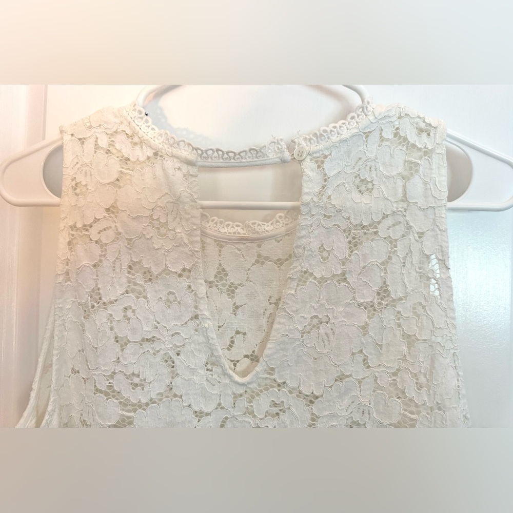 Elodie Lace Tank Top - White - Picture 5 of 9